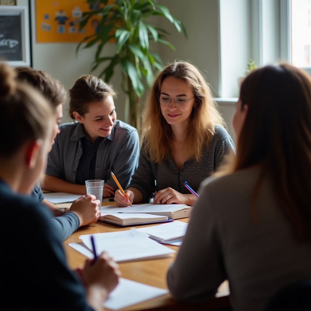 Educators learning storytelling techniques