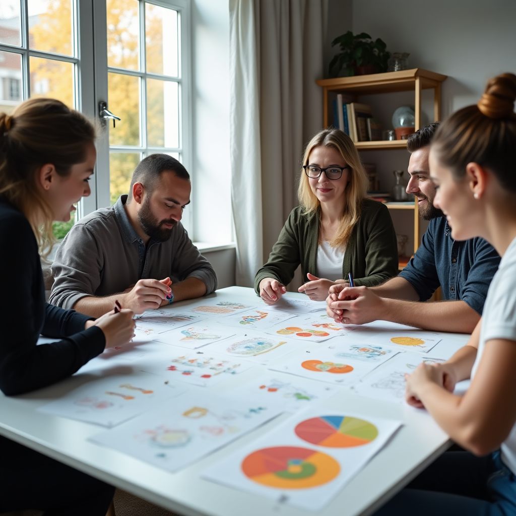 Marketing professionals in a storytelling session