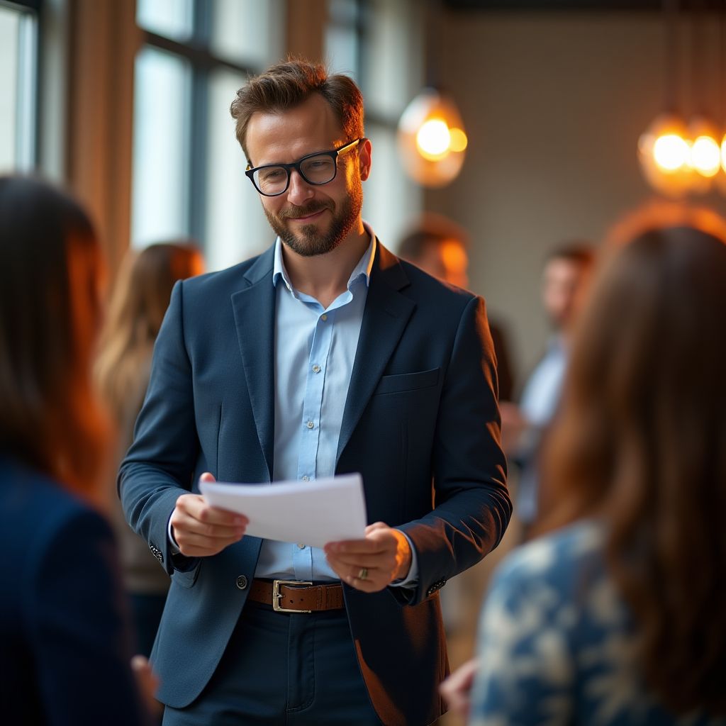 Sales professionals practicing persuasive storytelling